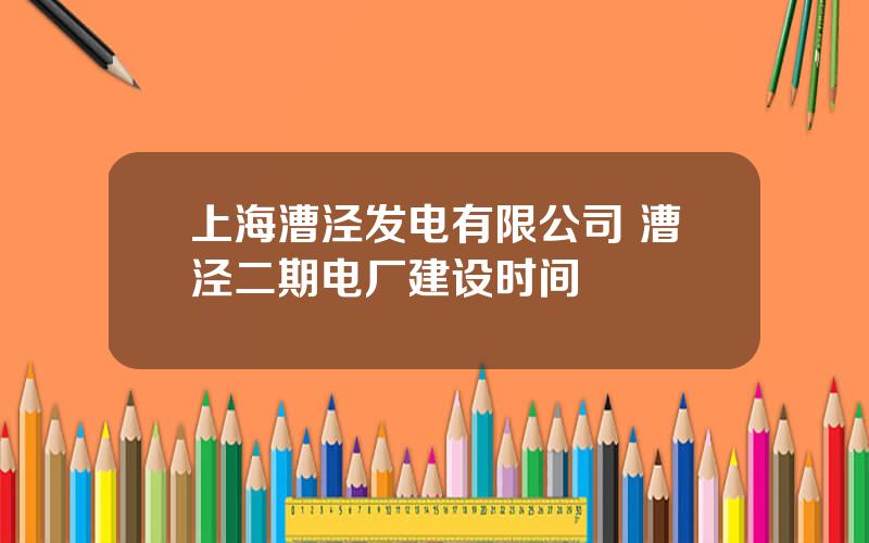 上海漕泾发电有限公司 漕泾二期电厂建设时间